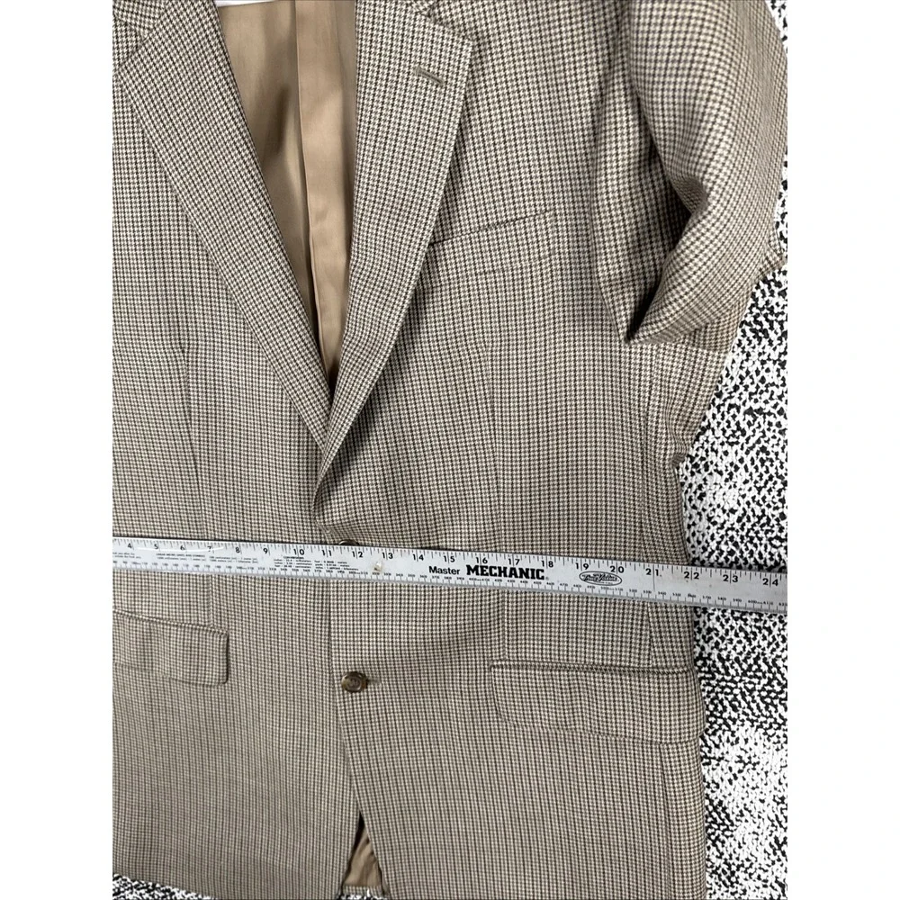 Chaps Blazer Mens 42L 52% Silk/‎ 48 % Wool Houndstooth